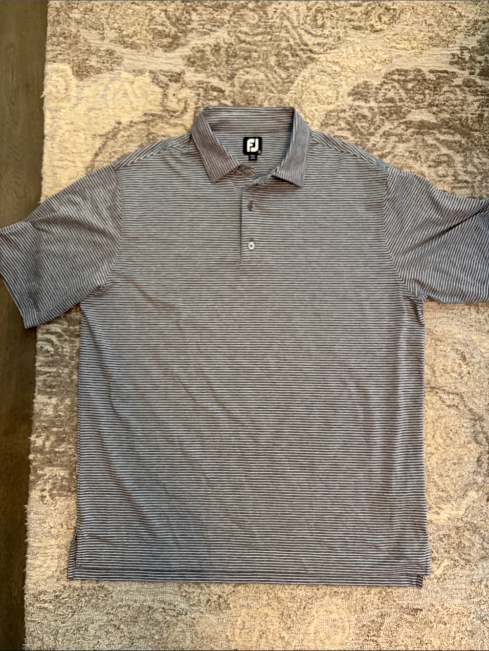 FootJoy Men’s Blue Gray Thin-Striped Polo